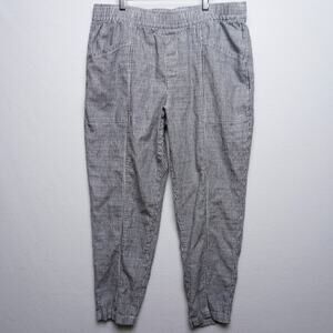Old Navy Linen Blend Hickory‎ Stripe Tapered Drawstring Pants L